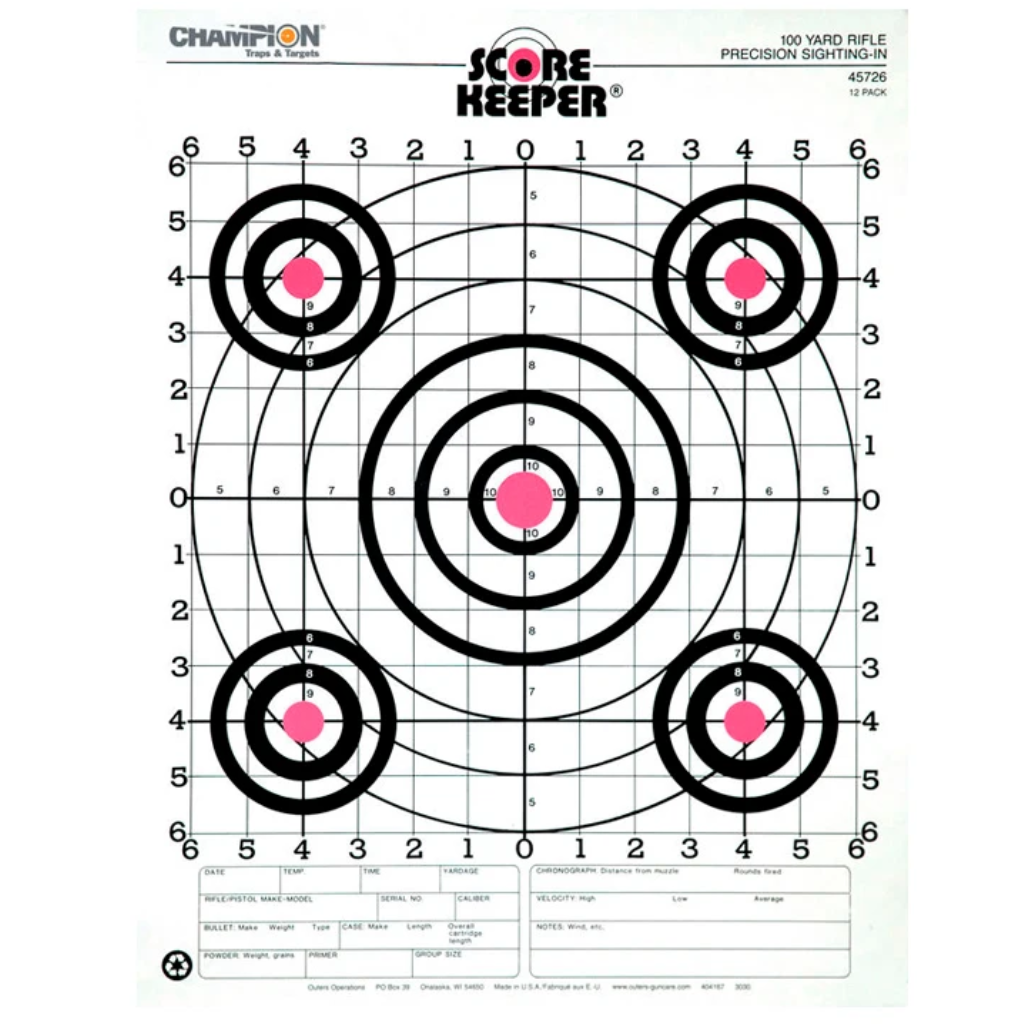 CHAMPION 100yd Sight-In Target 12pk