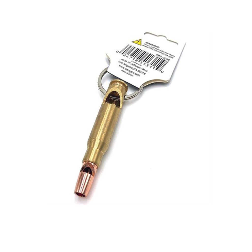 CAMPCO Bullet Bottle Opener Whistle Keychain