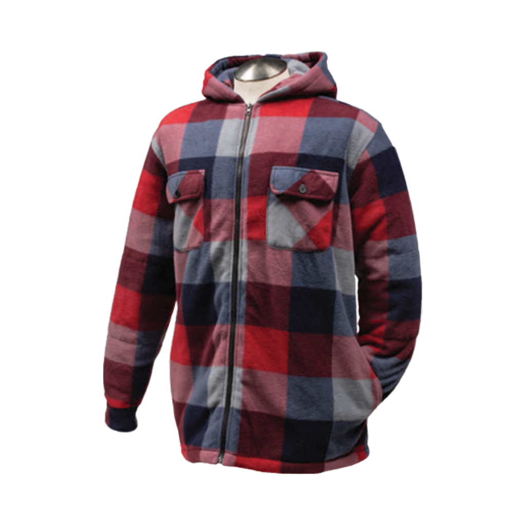 MISTY MOUNTAIN Sherpa Fleece Jacket - Red Plaid