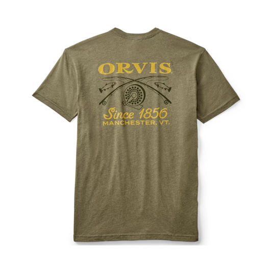 ORVIS Short Sleeve Tee - Cross Rods - Olive Oil Rosemary